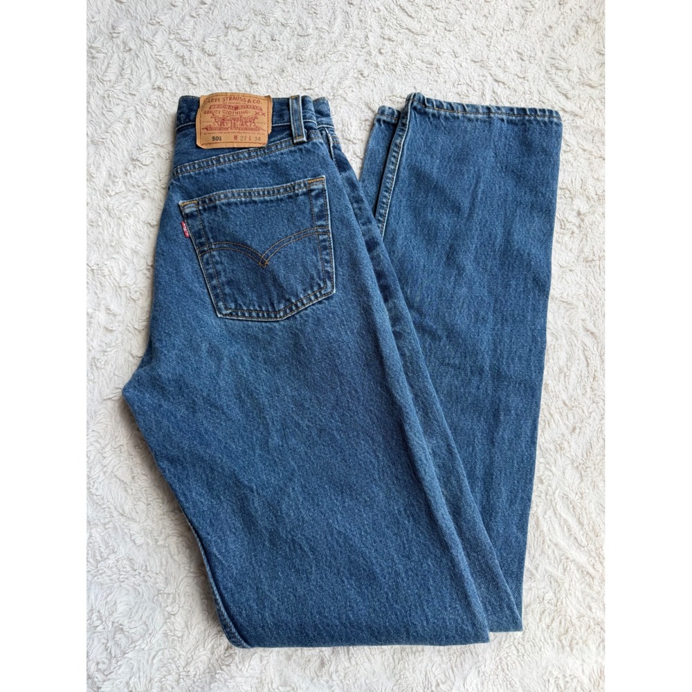 Levis 501 For Women Vintage Made in USA High Waist Slim Straight Leg Jeans 25 - Picture 12 of 12